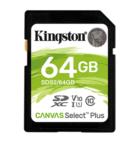 Kingston Canvas Select Plus UHS-I 64 GB, SDXC, Flash memory class 10