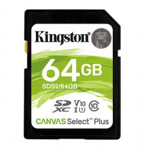 Kingston | Canvas Select Plus | UHS-I | 64 GB | SDXC | Flash memory class 10