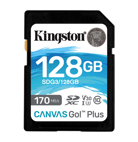 Kingston Canvas Go! Plus 128 GB, SD, Flash memory class 10