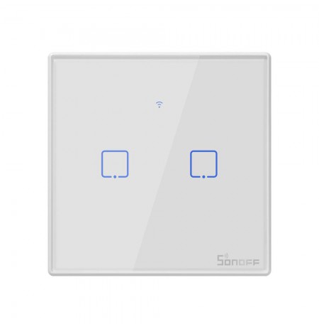 Touch light switch WiFi + RF 433 Sonoff T2 EU TX (2-gang)