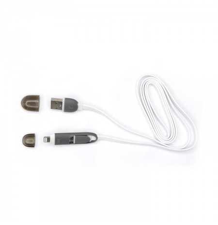 Sbox USB-daugiau Micro USB+IPH.5 M/M 1M white 2IN1W