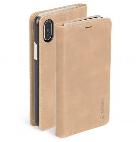 Krusell Sunne 4 Card FolioWallet Apple iPhone XS Max vintage nude