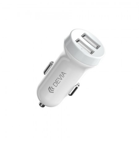 Devia Smart series car charger suit for Lightning (5V3.1A,2USB) white
