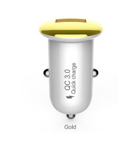 Devia Mushroom series car charger (QC3.0-18W) gold