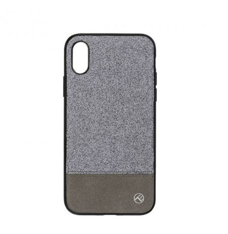 Tellur Cover Synthetic Leather Glitter II for iPhone X/XS silver