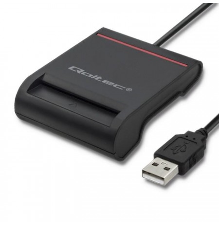 Qoltec 50642 Smart chip ID card scanner|USB 2.0 | Plug&Play