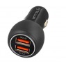 Tellur Dual USB Car Charger With QC 3.0, 6A black