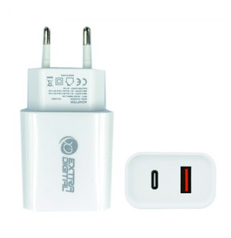 Kroviklis, USB 3.0+ Type C: 220V, 18W, QC3.0+ PD