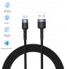 Tellur Data cable, USB to Micro USB, LED, Nylon Braided, 1.2m black