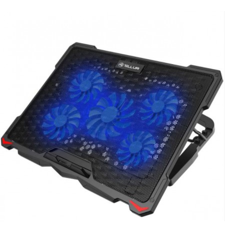 Tellur Cooling pad Basic 17, 5 fans, LED, black