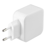 DELTACO USB sieninis įkroviklis, 2x USB-A 2,4 A, iš viso 24 W, baltas USB-AC175