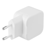 DELTACO USB-C sieninis įkroviklis 30 W su PD ir GaN technologija, baltas USBC-GAN01