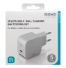DELTACO USB-C sieninis įkroviklis 30 W su PD ir GaN technologija, baltas USBC-GAN01
