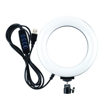 LED žiedinė lempa, 16cm, USB