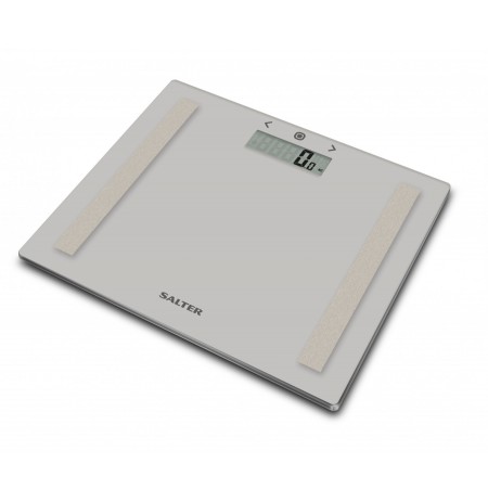 Salter 9113 GY3R Compact Glass Analyser Bathroom Scales - Grey