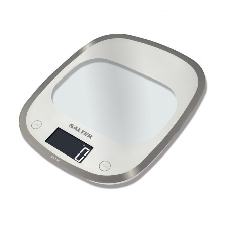 Salter 1050 WHDR White Curve Glass Electronic Digital Kitchen Scales