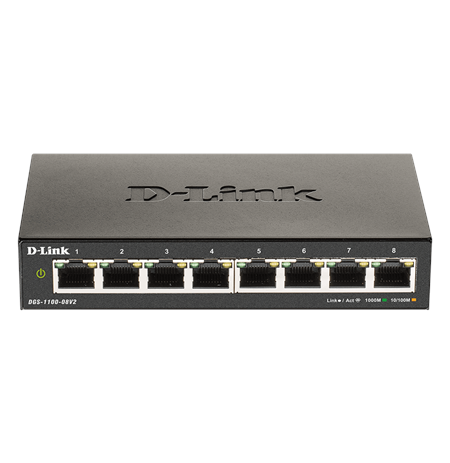 D-Link Smart Gigabit Ethernet Switch DGS-110-08V2 Managed