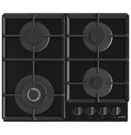 Gorenje Hob GTW641EB Gas on glass, Number of burners/cooking zones 4, Mechanical, Black