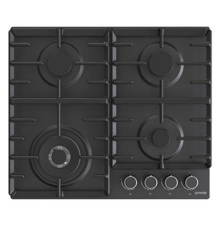 Gorenje Hob GW642AB Gas, Number of burners/cooking zones 4, Mechanical, Black