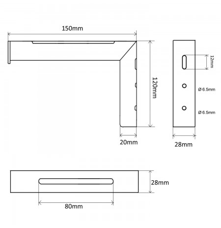 Maclean MC-923 Set of 2 hangers for projection screens, max. load 25KG (for set), steel