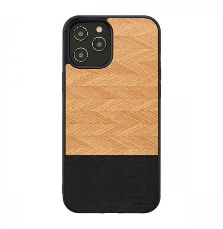 MAN&WOOD case for iPhone 12 Pro Max herringbone nero black
