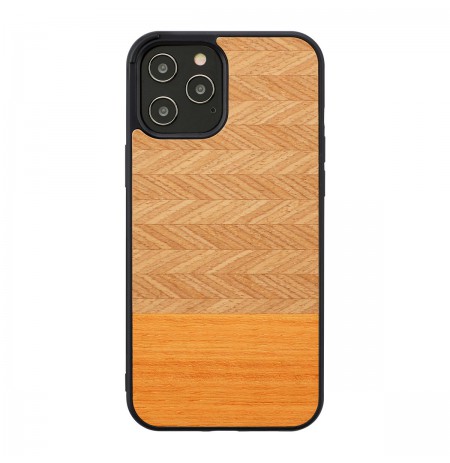 MAN&WOOD case for iPhone 12 Pro Max herringbone arancia black