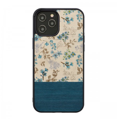 MAN&WOOD case for iPhone 12 Pro Max blue flower black
