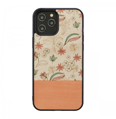 MAN&WOOD case for iPhone 12 Pro Max pink flower black