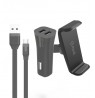 Airvent Car Holder 80mm + Car Charger 2 x MircoUSB  +MircoUSB cable by Muvit Black