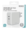Sieninis įkroviklis DELTACO USB-C, GaN technologija, 2x USB-C PD, iš viso 100 W / USBC-GAN03