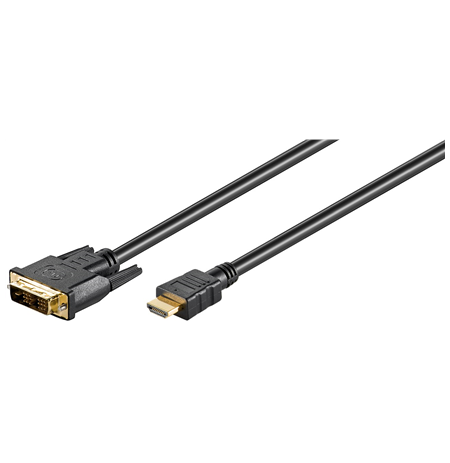 Goobay DVI-D/HDMI cable, gold-plated HDMI to DVI-D, 2 m
