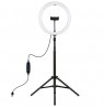 LED žiedinė lempa 30cm su trikoju stovu iki 1.65m ir telefono laikikliu, USB