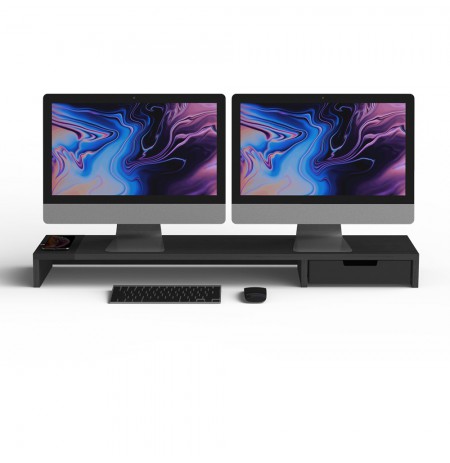 All-in-one wireless charging & hub station for dual monitors POUT EYES 9 Deep Black