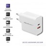 Qoltec 51715 Charger| 63W | 5-20V | 1.5-3A | USB type C PD | USB QC 3.0 | White