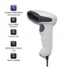 Qoltec 50865 Barcode reader 1D | CCD | USB | White