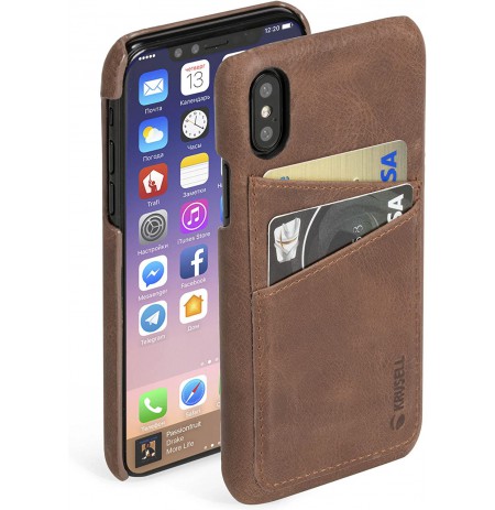 Krusell Sunne 2 Card Cover Apple iPhone X vintage cognac (61104)