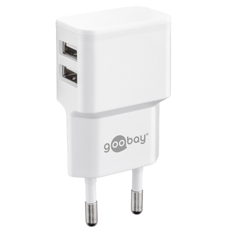 Goobay Dual USB charger  44952  2.4 A,  2 USB 2.0 female (Type A), White, 12 W