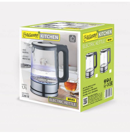 Electric kettle MAESTRO MR-053-GRAY glass 1.7 l 2200 W