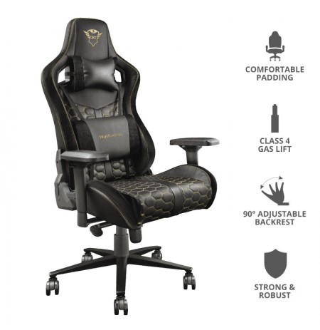 Trust GXT 712 Resto Pro Universal gaming chair Black, Yellow