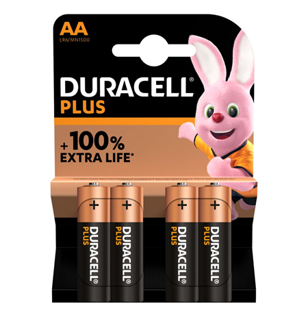 Duracell Plus MN1500 AA, Alkaline, 4 pc(s)