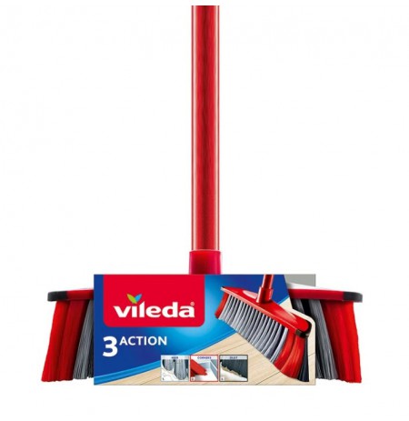Broom Vileda 3 Action - 3 in 1 (red)