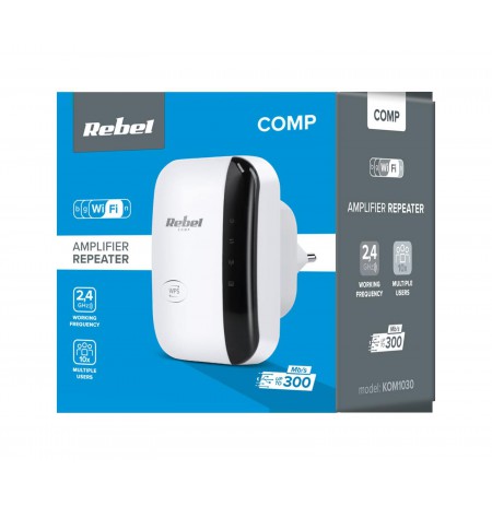 Rebel KOM1030 Wi-Fi repeater/signal booster 300 Mbps white