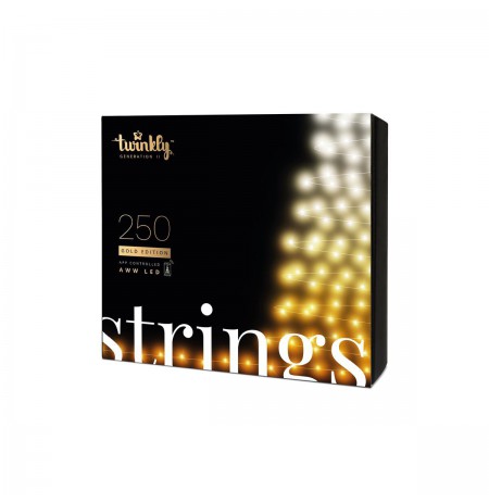 TWINKLY Strings 250 Gold Edition (TWS250GOP-BEU) Smart Christmas tree lights 250 LED AWW 20 m