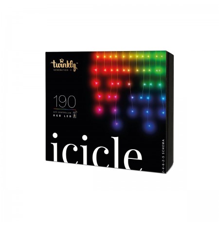 TWINKLY Icicle 190 (TWI190STP-TEU) Intelligent LED Lights 190 LED RGB 5x0,7 m