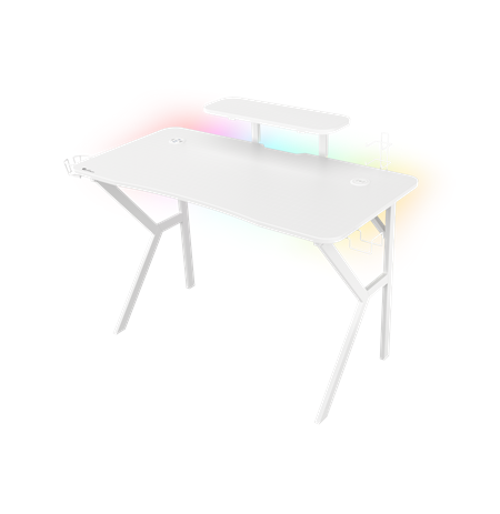 Genesis Gaming Desk Holm 320 RGB Headphone holder, Cup holder, Gamepad holder, Monitor shelf, Organizer cables, White