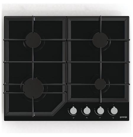 Gorenje Hob GT641KB Gas on glass, Number of burners/cooking zones 4, Mechanical, Black