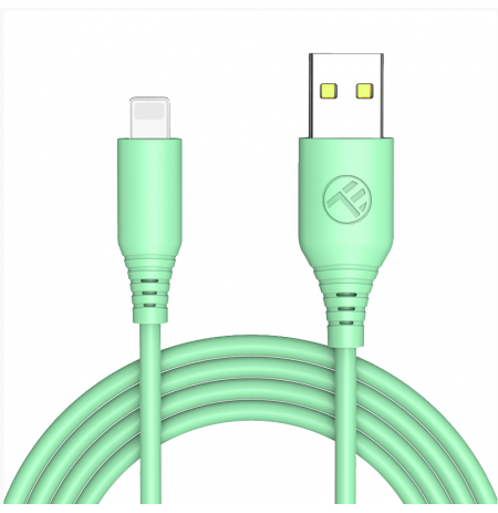 Tellur Silicone USB to Lightning cable 3A, 1m, green