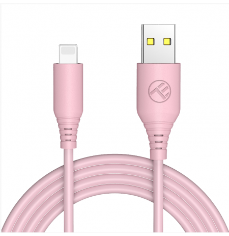 Tellur Silicone USB to Lightning cable 3A, 1m, pink