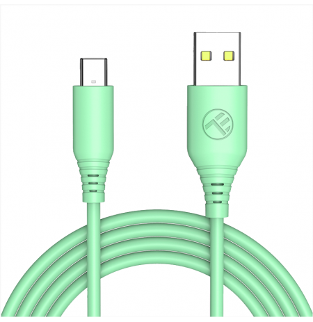 Tellur Silicone USB to Type-C cable 3A, 1m, green