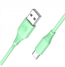 Tellur Silicone USB to Type-C cable 3A, 1m, green